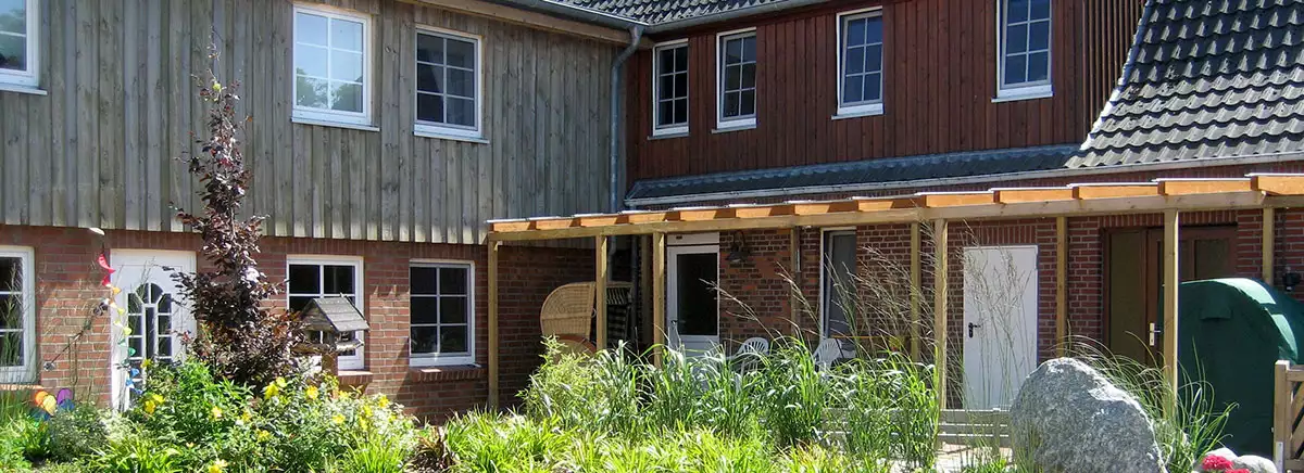 Eingang zum Ferienhof der Familie Voss in St. Peter-Ording